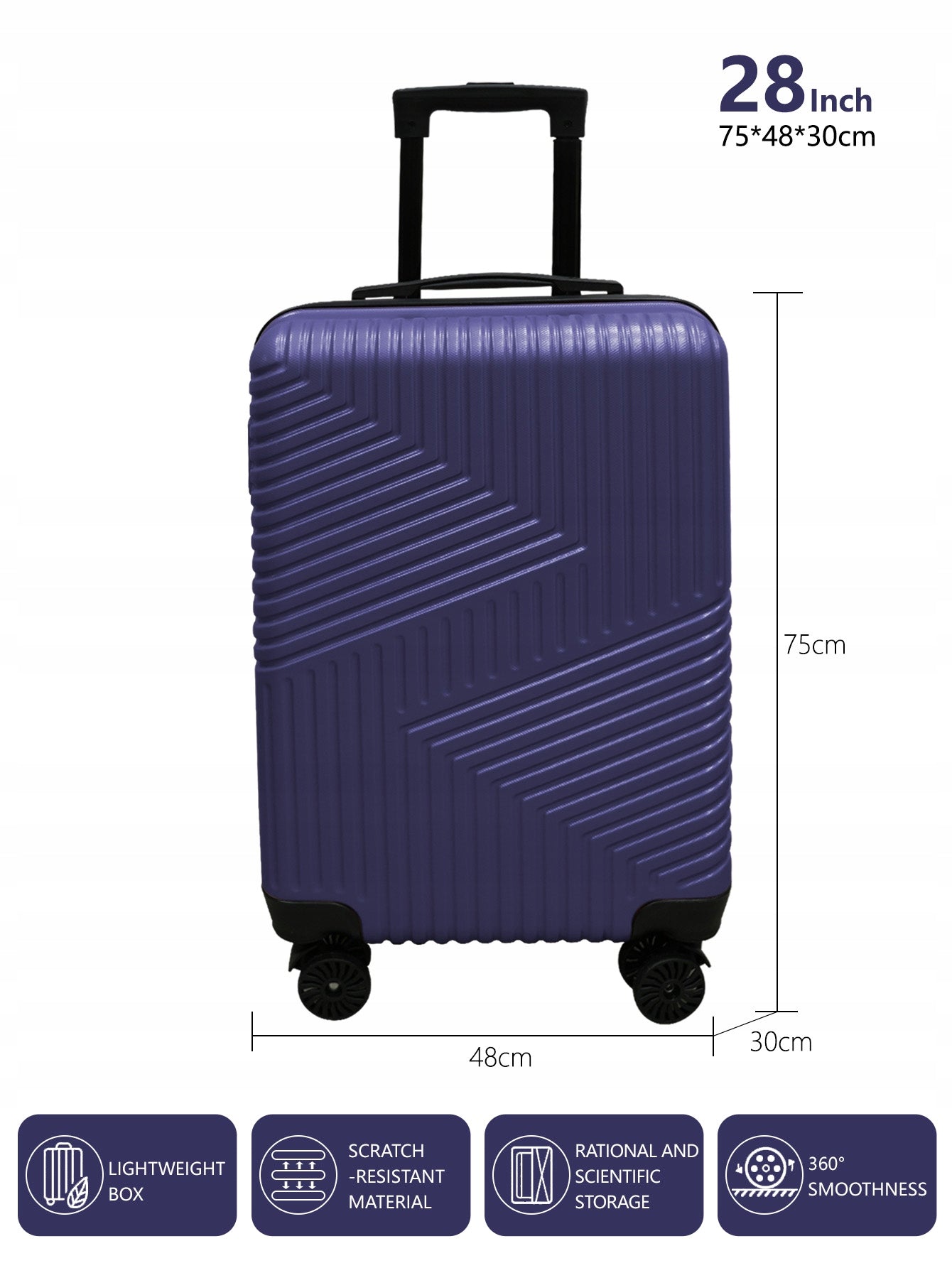 Travel Suitcase28 Inches, Aircraft Luggage, Blue Packaging status original