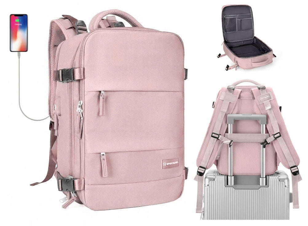 Travel backpack for airplane 40x25x20 USB HAND LUGGAGE RYANAIR WIZZAIR