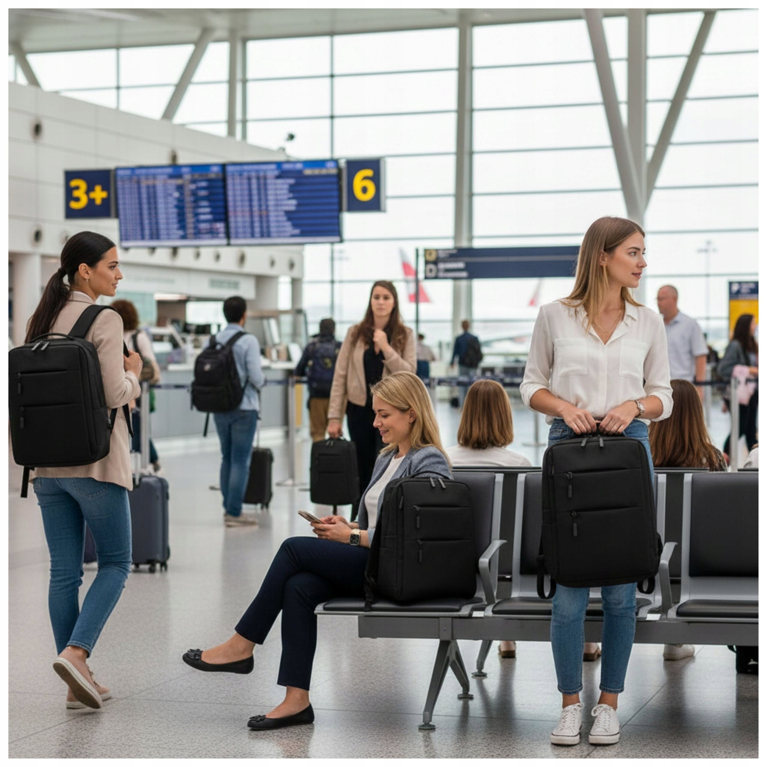 Travel backpack for airplane USB 40x30x14 Ryanair Wizzair tourist cabin Packaging status original