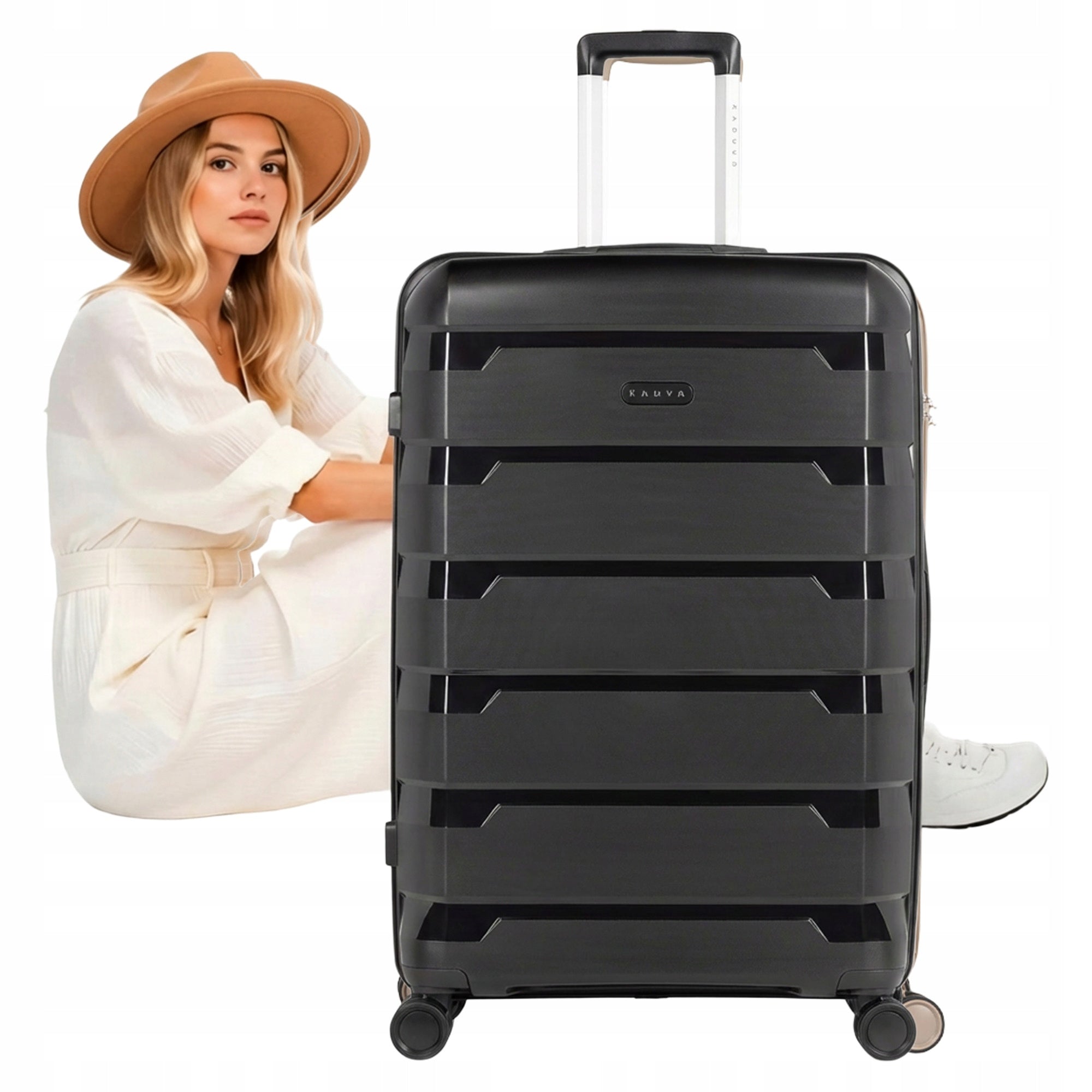 Travel case KADVA Cayes 113l 77x51x31 cm LARGE ON WHEELS HARD LUGGAGE