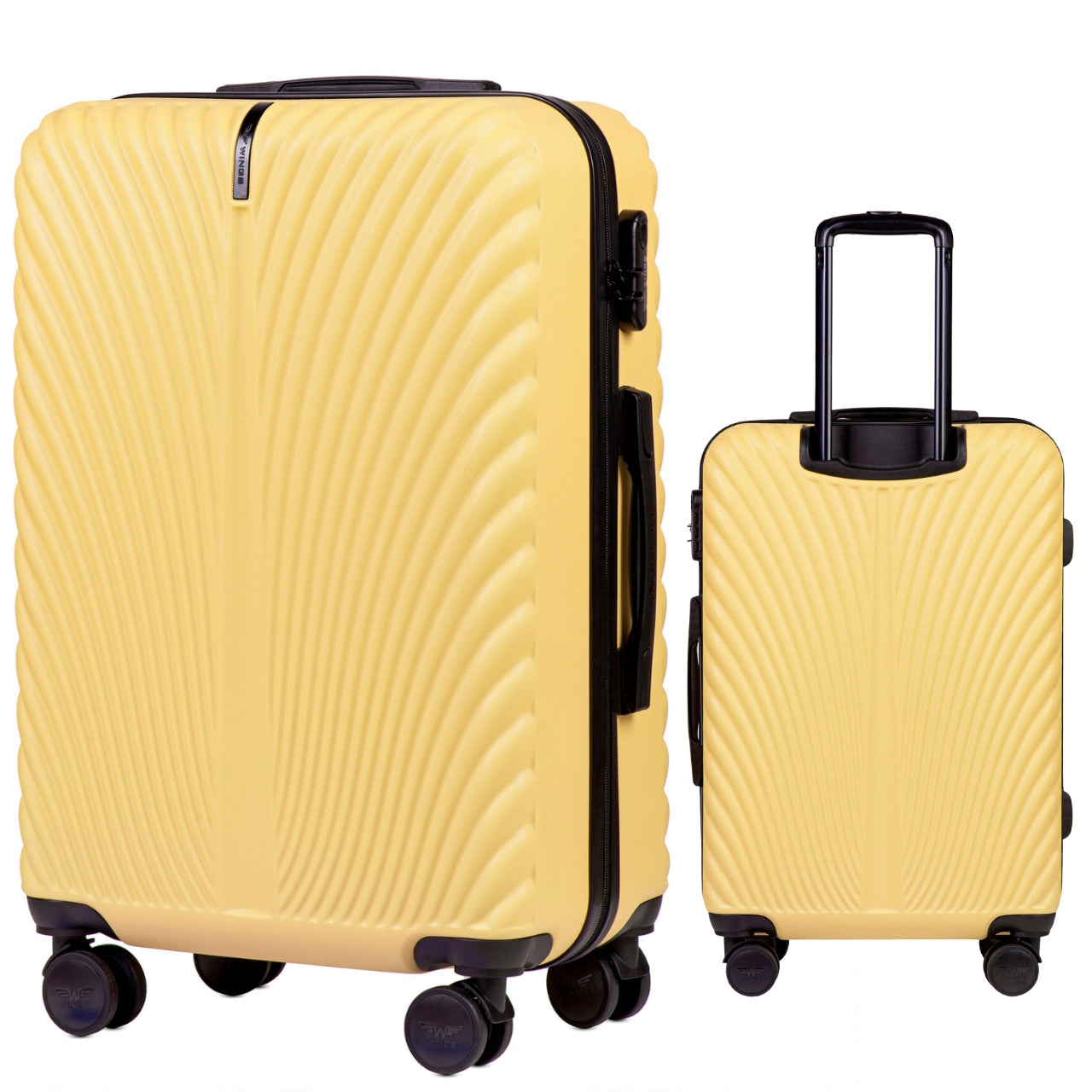 Travel case medium YELLOW ABS+ WINGS 4 wheels combination lock Luggage
