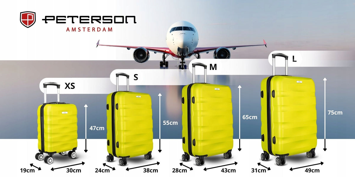 Travel case small on 4 wheels luggage strong ABS hard PETERSON Manufacturer code PTN 5806-W-S Yellow
