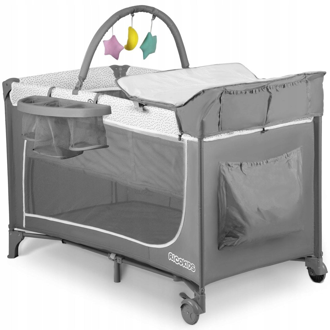 Travel cot 125x65x78cm RK-241 grey