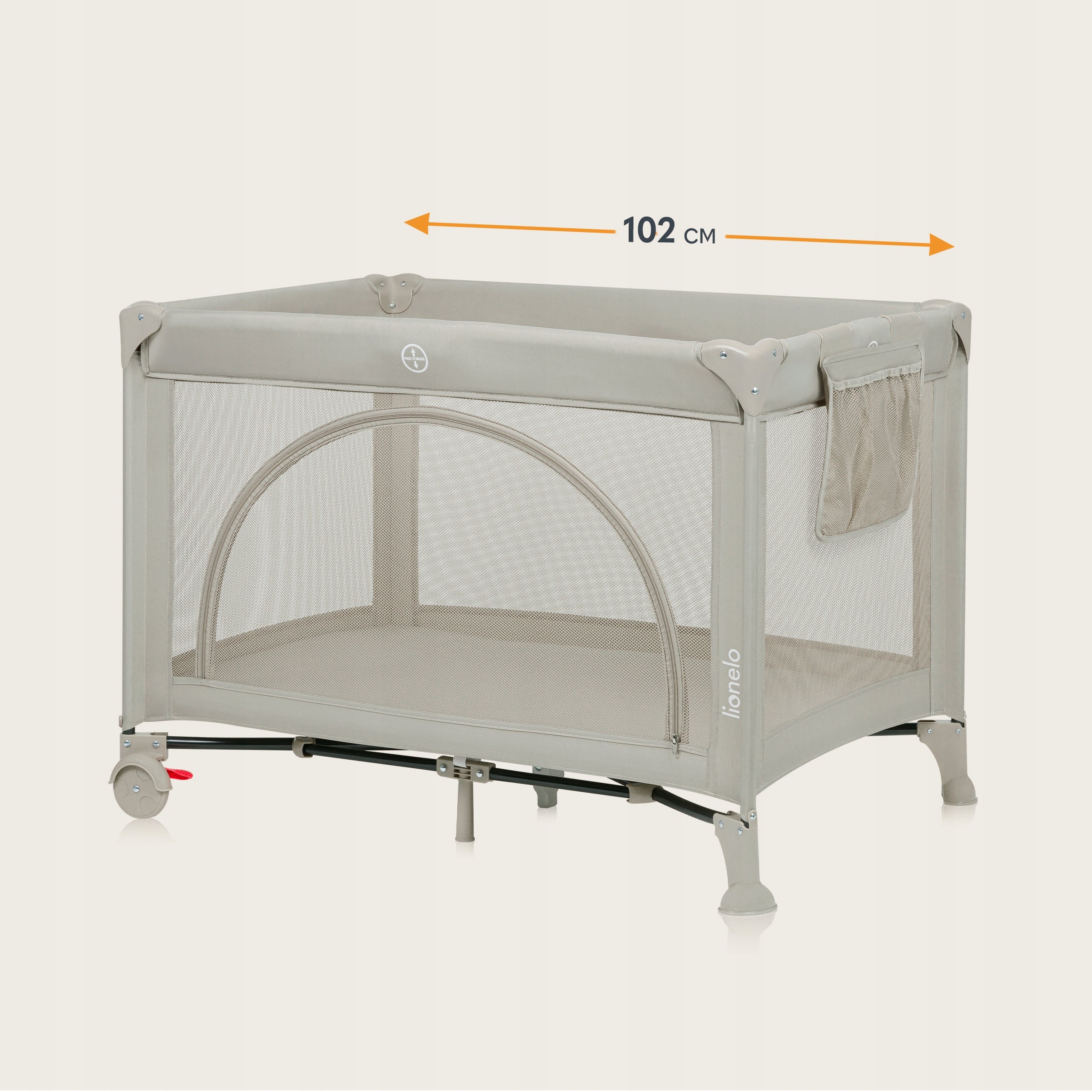 Travel cot 2in1 playpen 102x74 cm + bag LO-LAURA BEIGE SAND Brand Lionelo