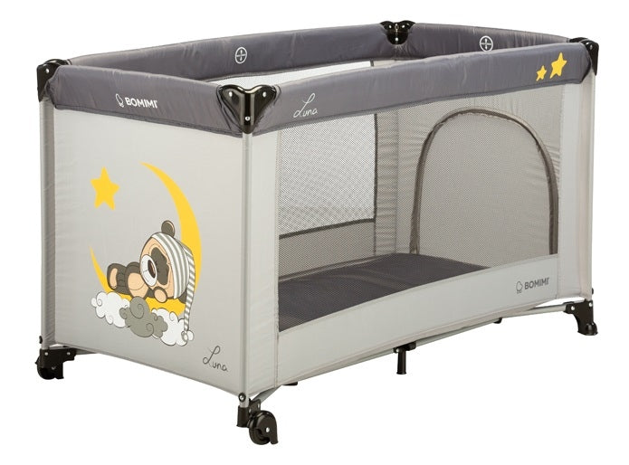 Travel cot BOMIMI 65 x 125 cm shades of grey and silver Brand BOMIMI