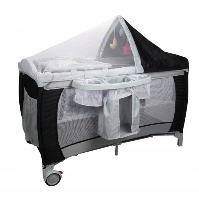 Travel cot Costway 120 x 60 cm black