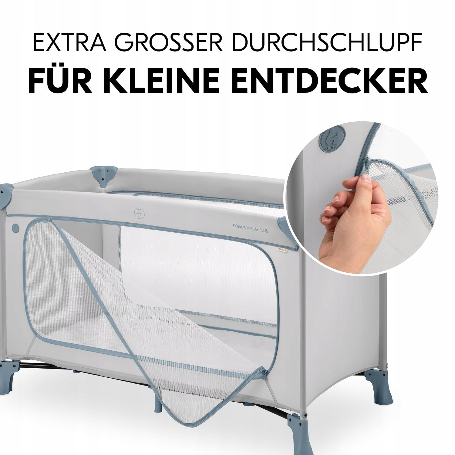 Travel cot HAUCK Dream N Play Plus Dusty Blue Brand Hauck
