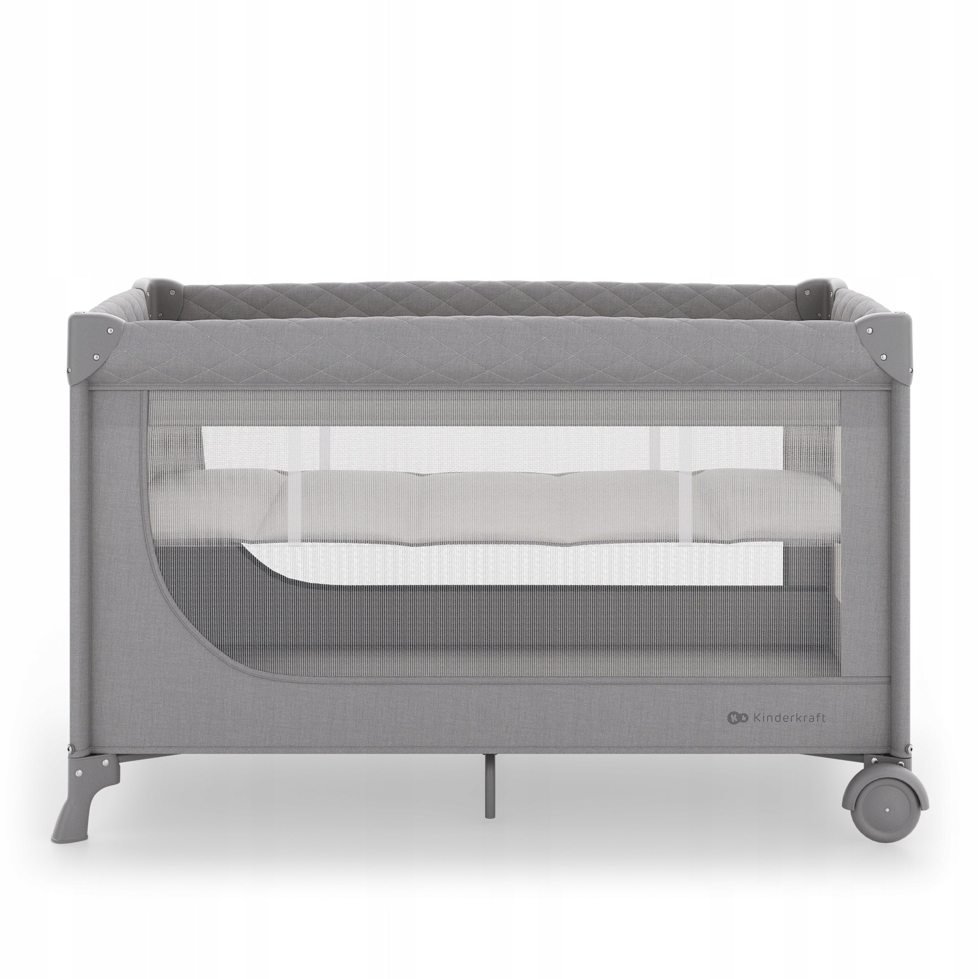 Travel cot Kinderkraft LEODY UP two-level mattress changing table Manufacturer code KCLEODUPGRY0000