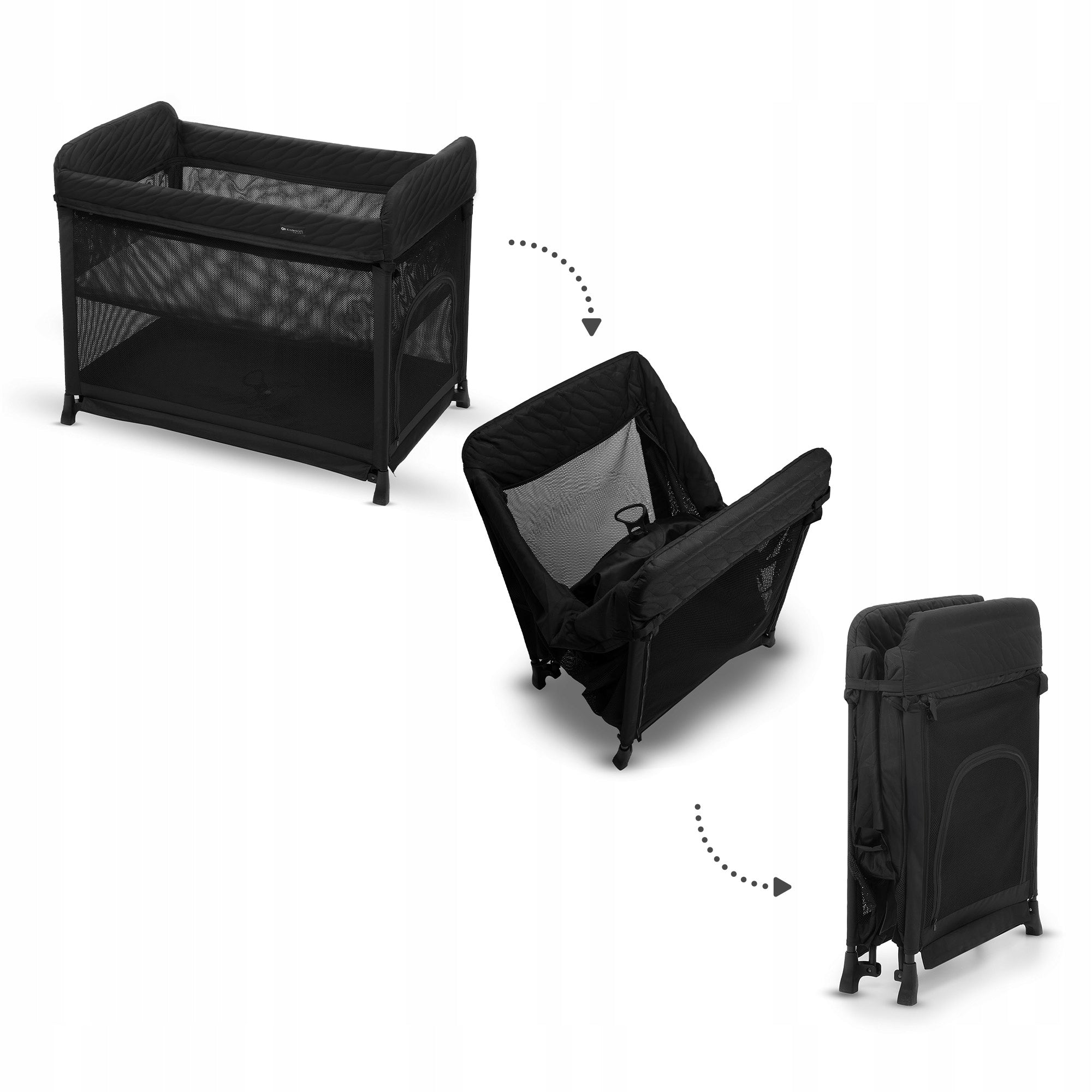 Travel cot Kinderkraft MOON DREAM black 95,5x59,5x81 cm folding Brand Kinderkraft