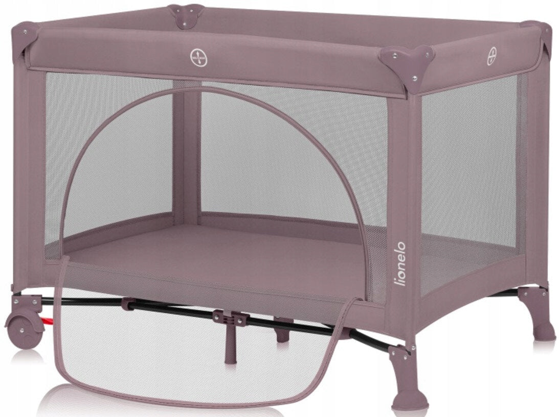 Travel cot LIONELO Laura Pink Color pink