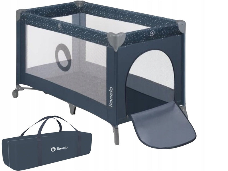 Travel cot LIONELO Stefi Blue-grey