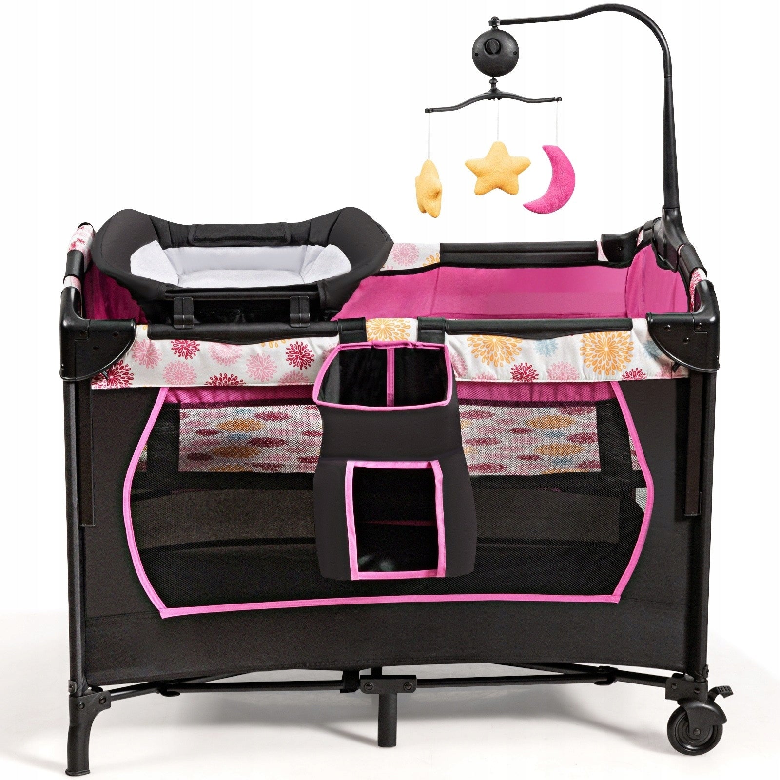 Travel cot LP 72 x 107 cm grey Brand Costway