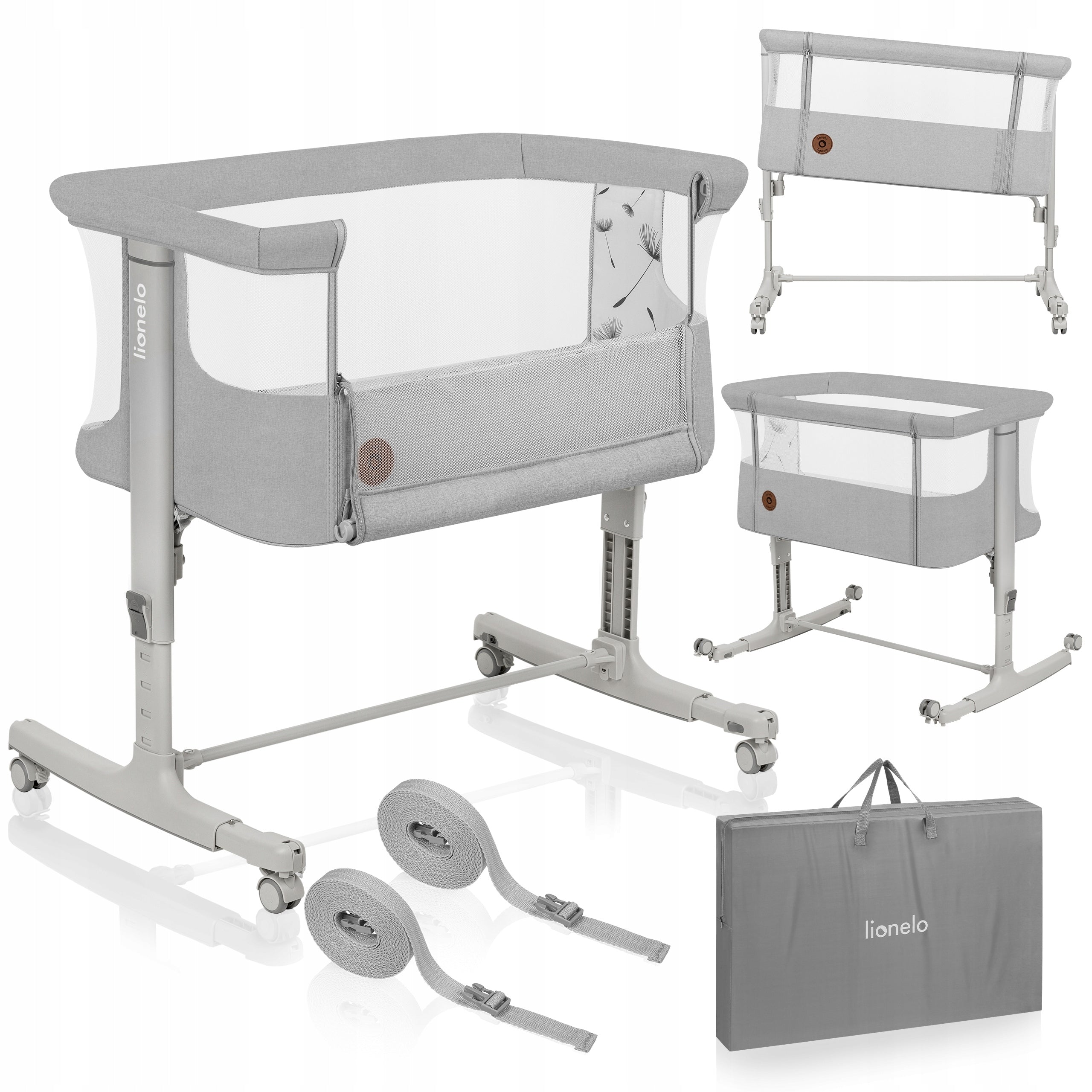 Travel cot Lionelo 60 x 85 cm grey