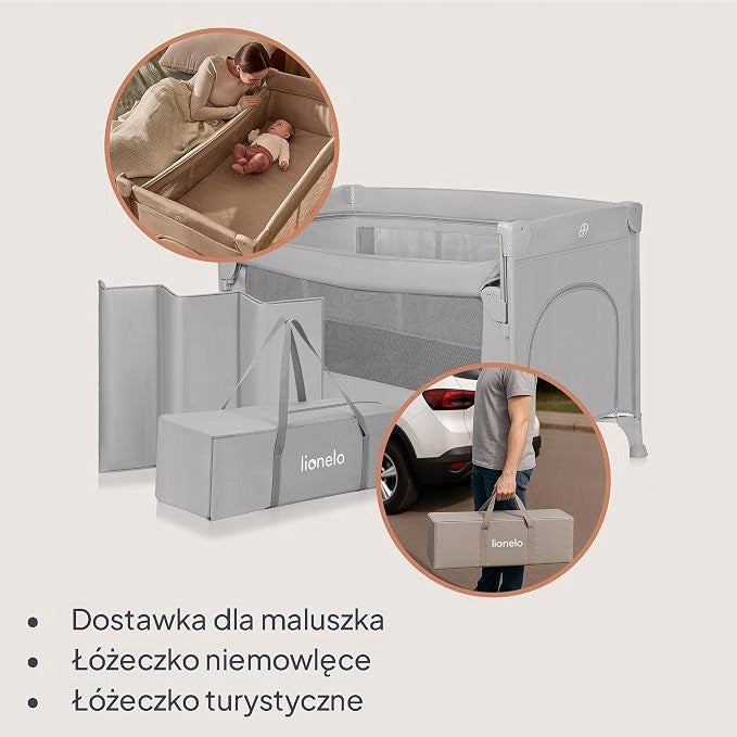 Travel cot Lionelo Ellen 3in1 supplied 2 levels mattress Brand Lionelo