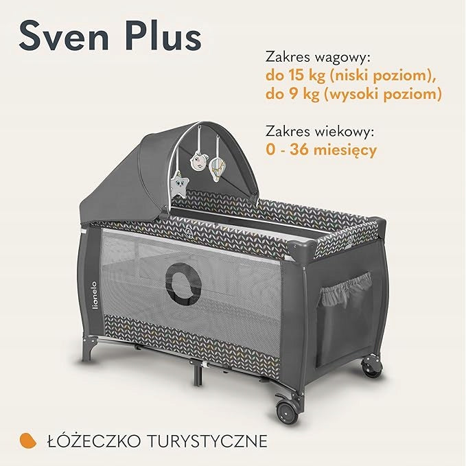 Travel cot Lionelo Sven Plus with changing table grey Brand Lionelo