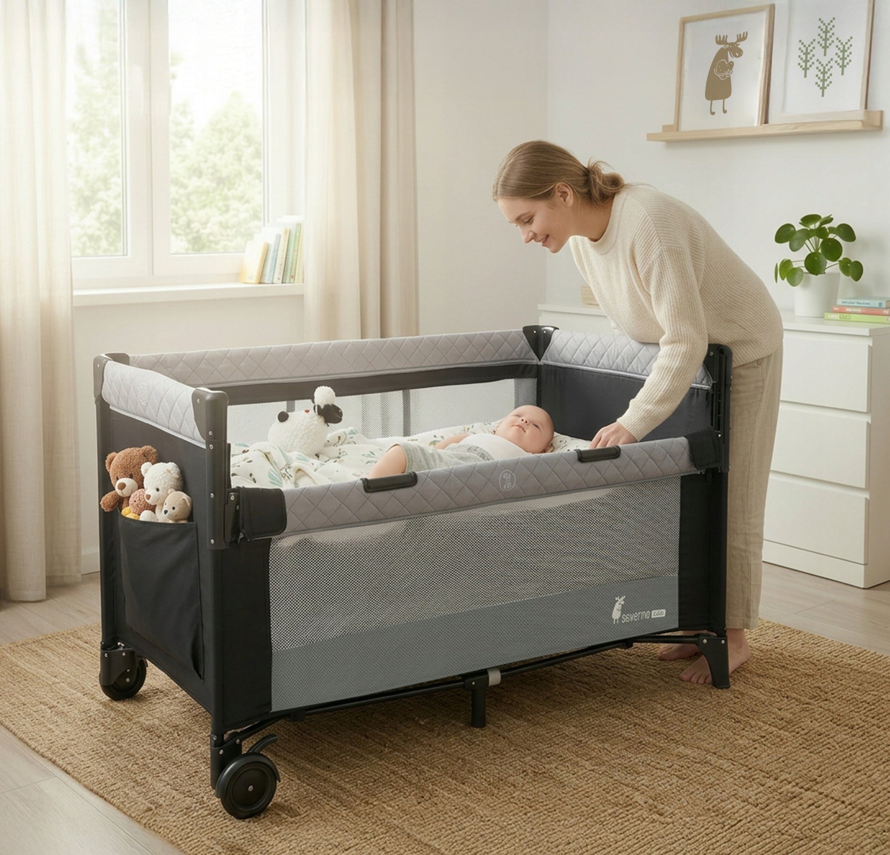 Travel cot delivery playpen lowered side PREMIUM MATERIAL OXFORD Manufacturer code Overnight