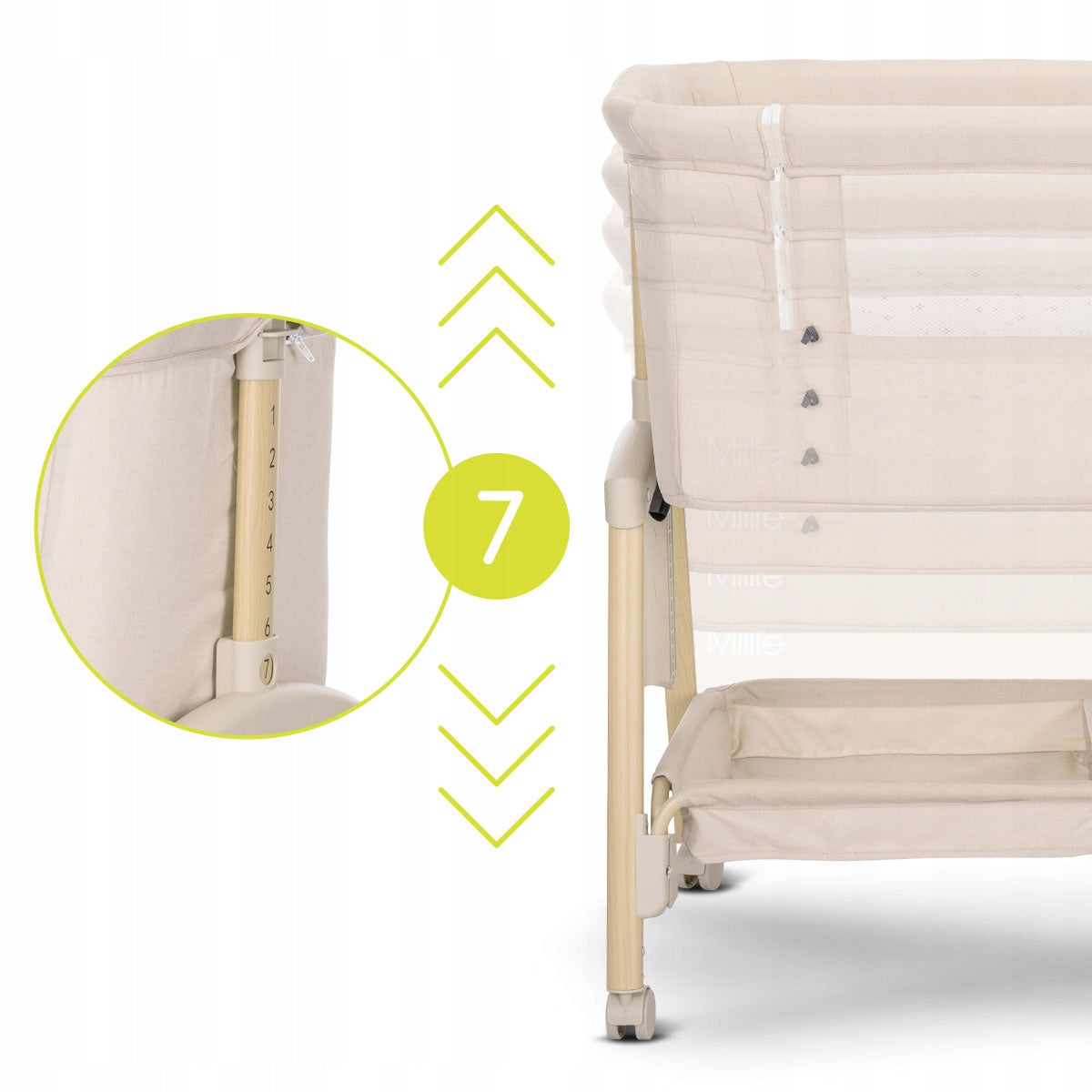 Travel cot height adjustment mosquito net Lorelli Millie Medical device no