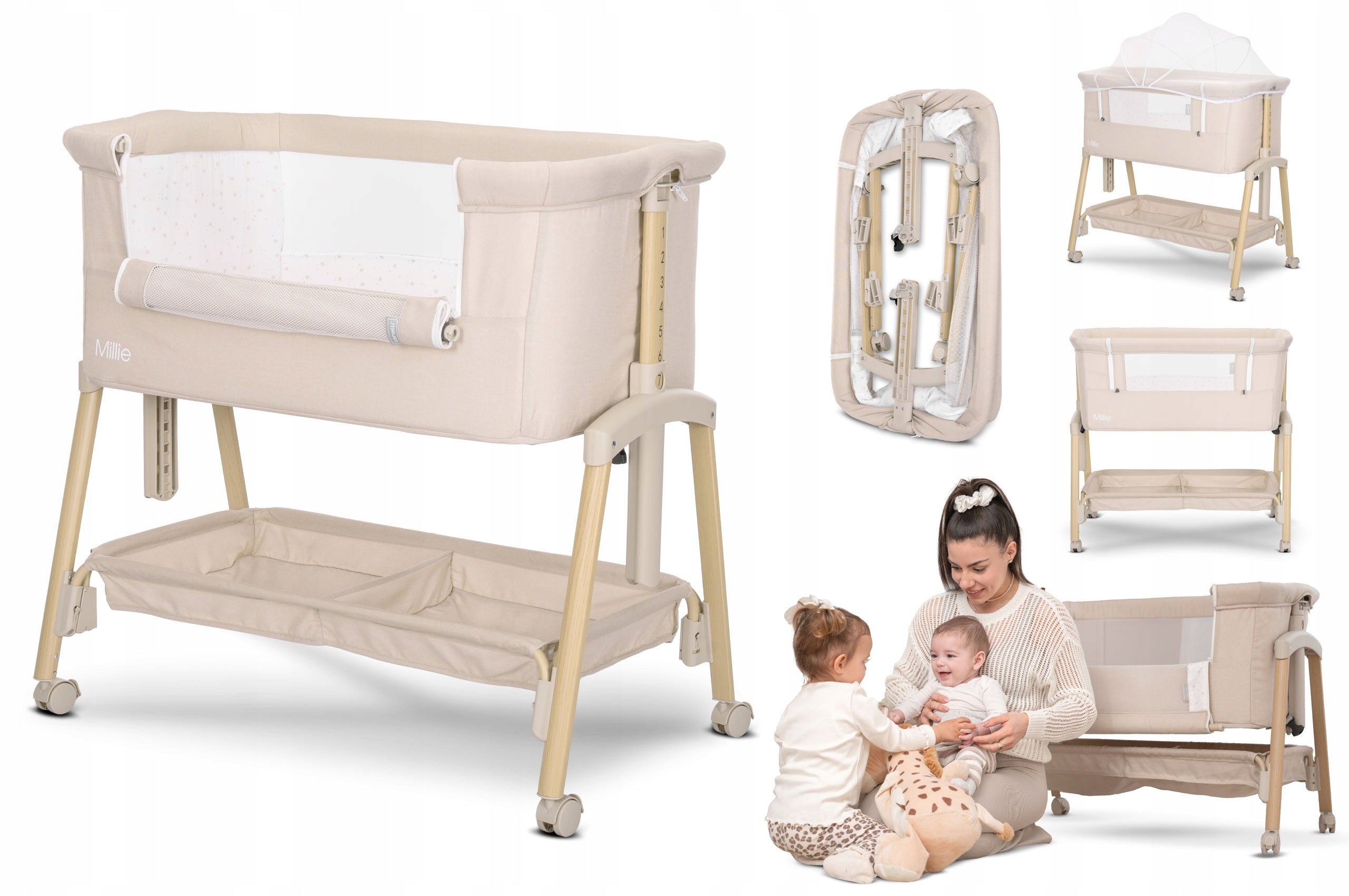 Travel cot height adjustment mosquito net Lorelli Millie Packaging status original