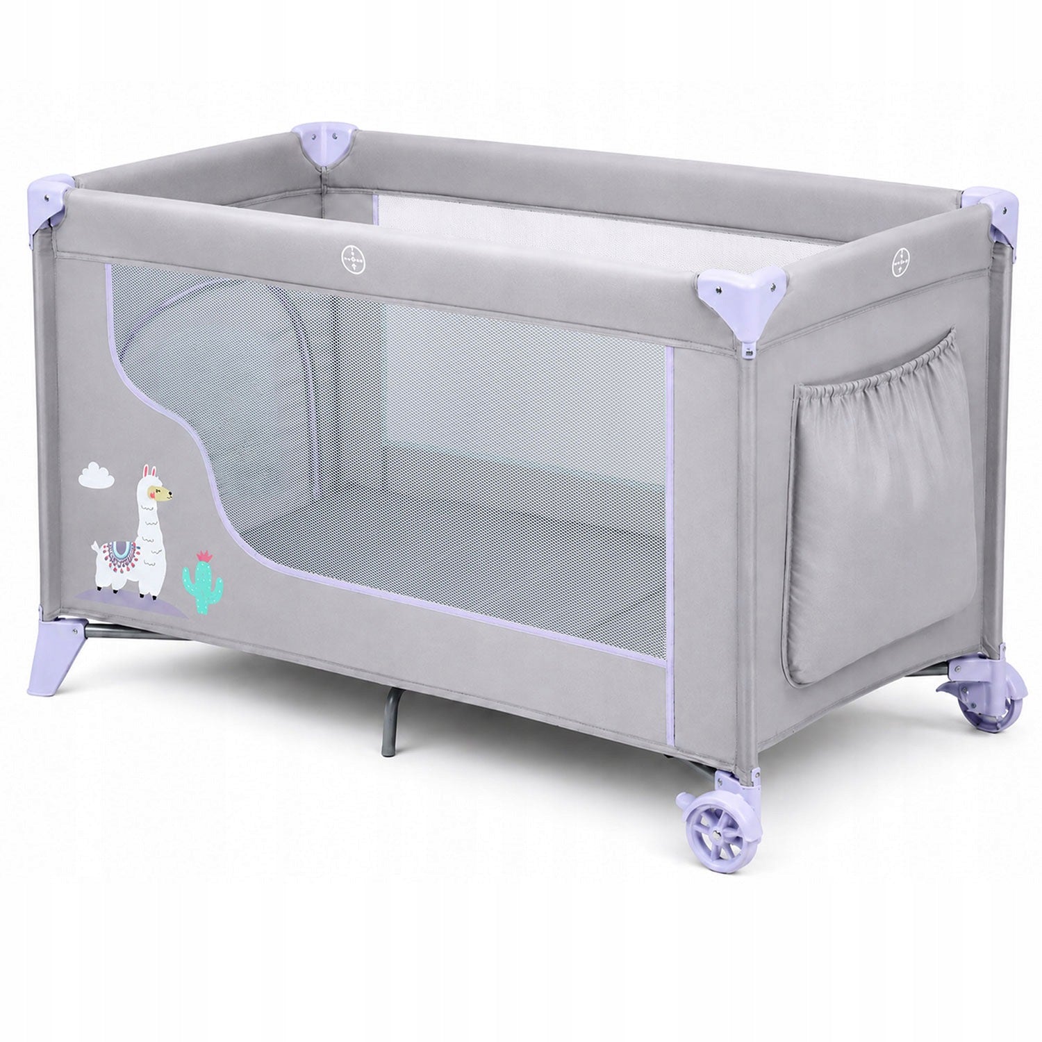 Travel cot + mattress + bag 123,5 x 64 x 76 cm RK-240 grey- Brand RicoKids