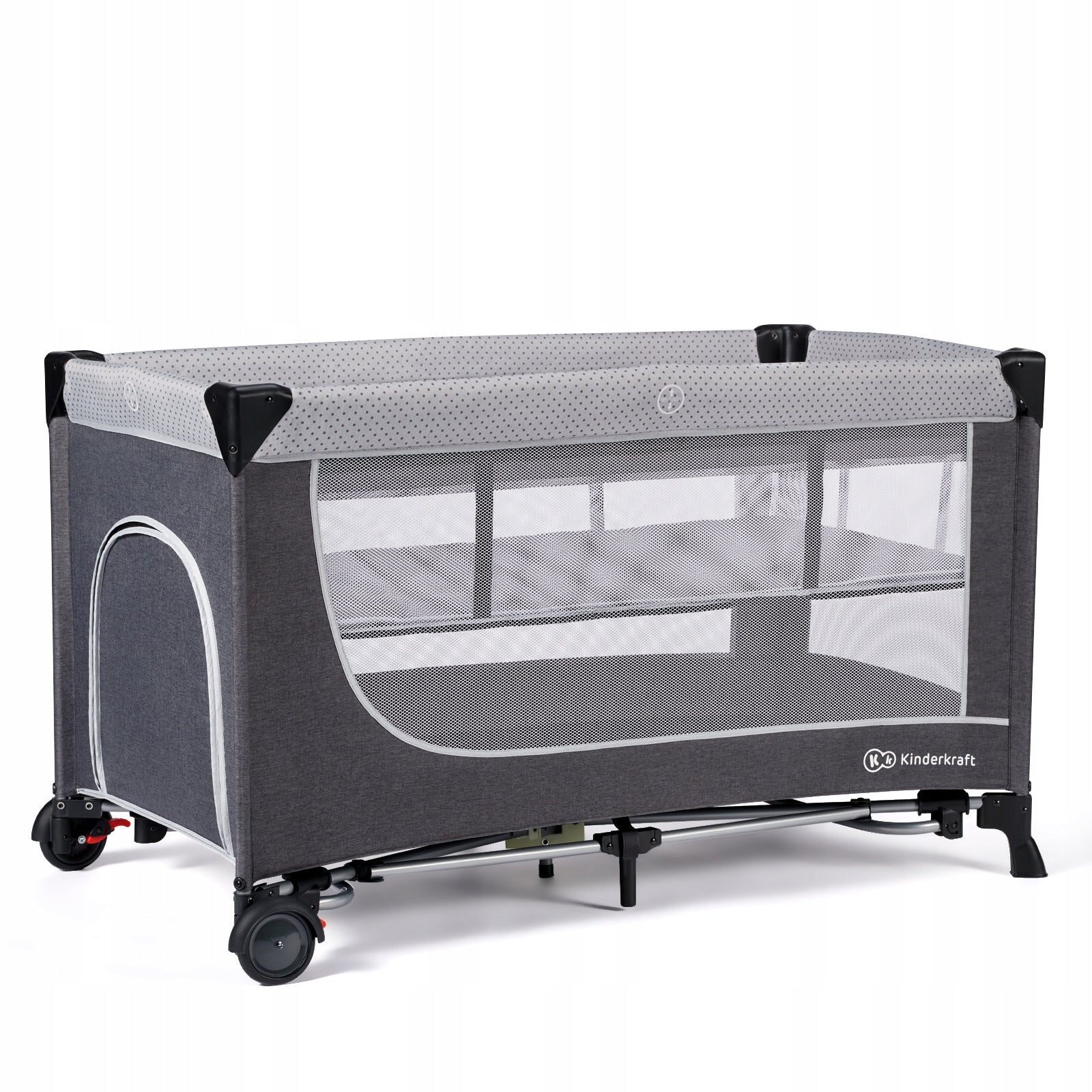Travel cot playpen two-level components LEODY Kinderkraft grey