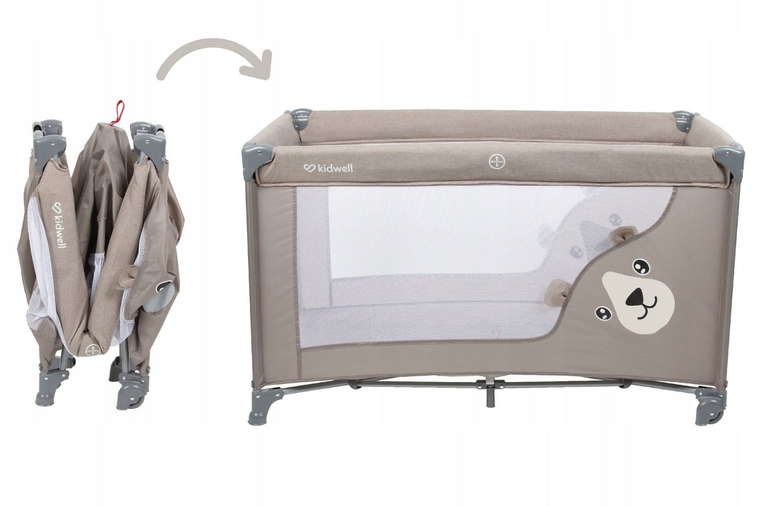 Travel cot with accessories BLISSY Beige 3in1 Color beige