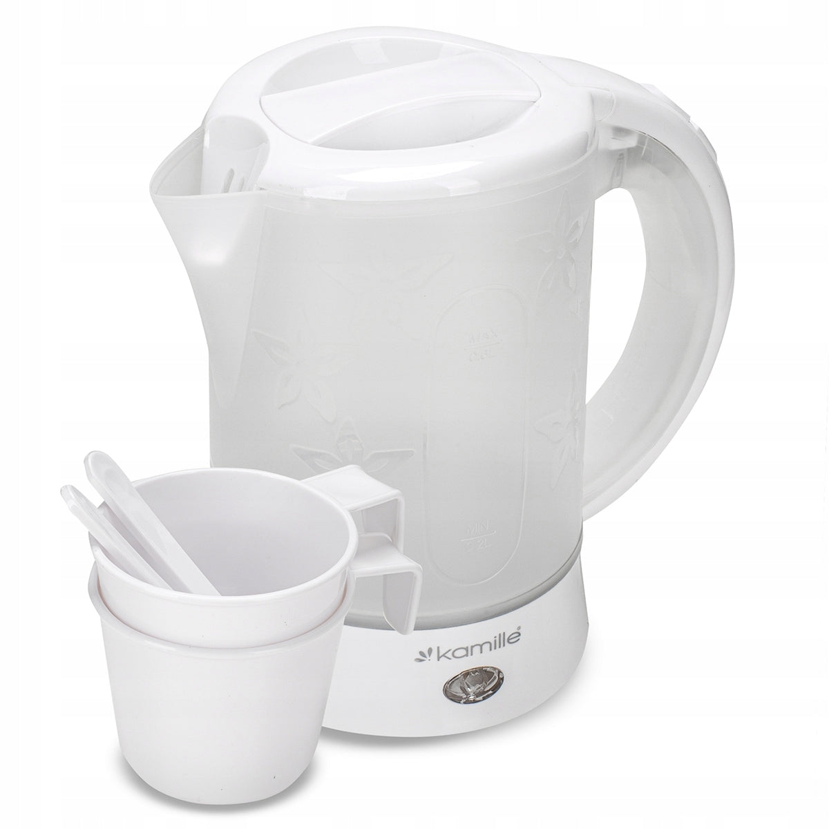 Travel electric kettle small 0.6L with cups KAMILLE