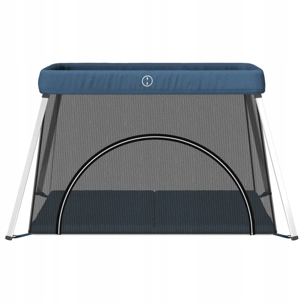Travel playpen 2-in-1 navy blue 110 x 82 x 67 cm with mattress 100 x 60 cm Color blue