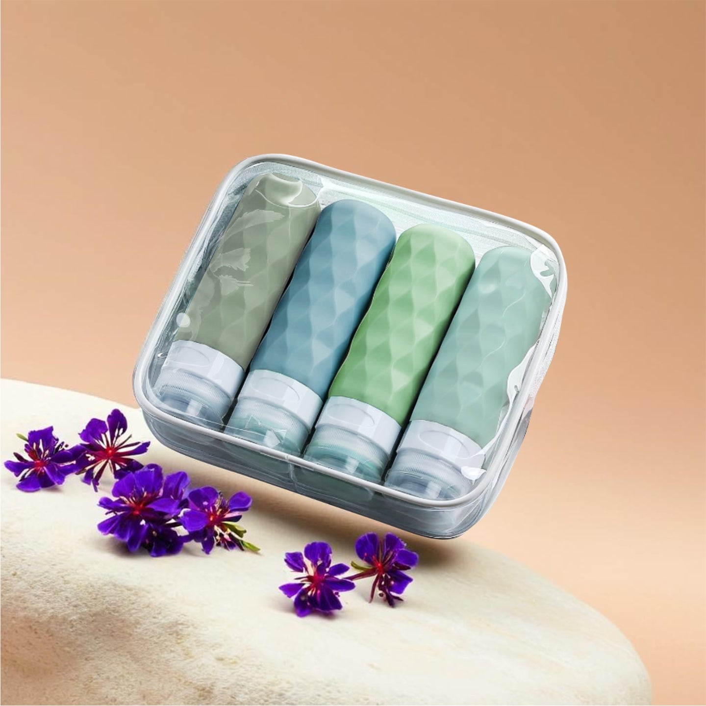 Travel silicone bottles for cosmetics for airplane luggage Peterson 90ml Brand Peterson
