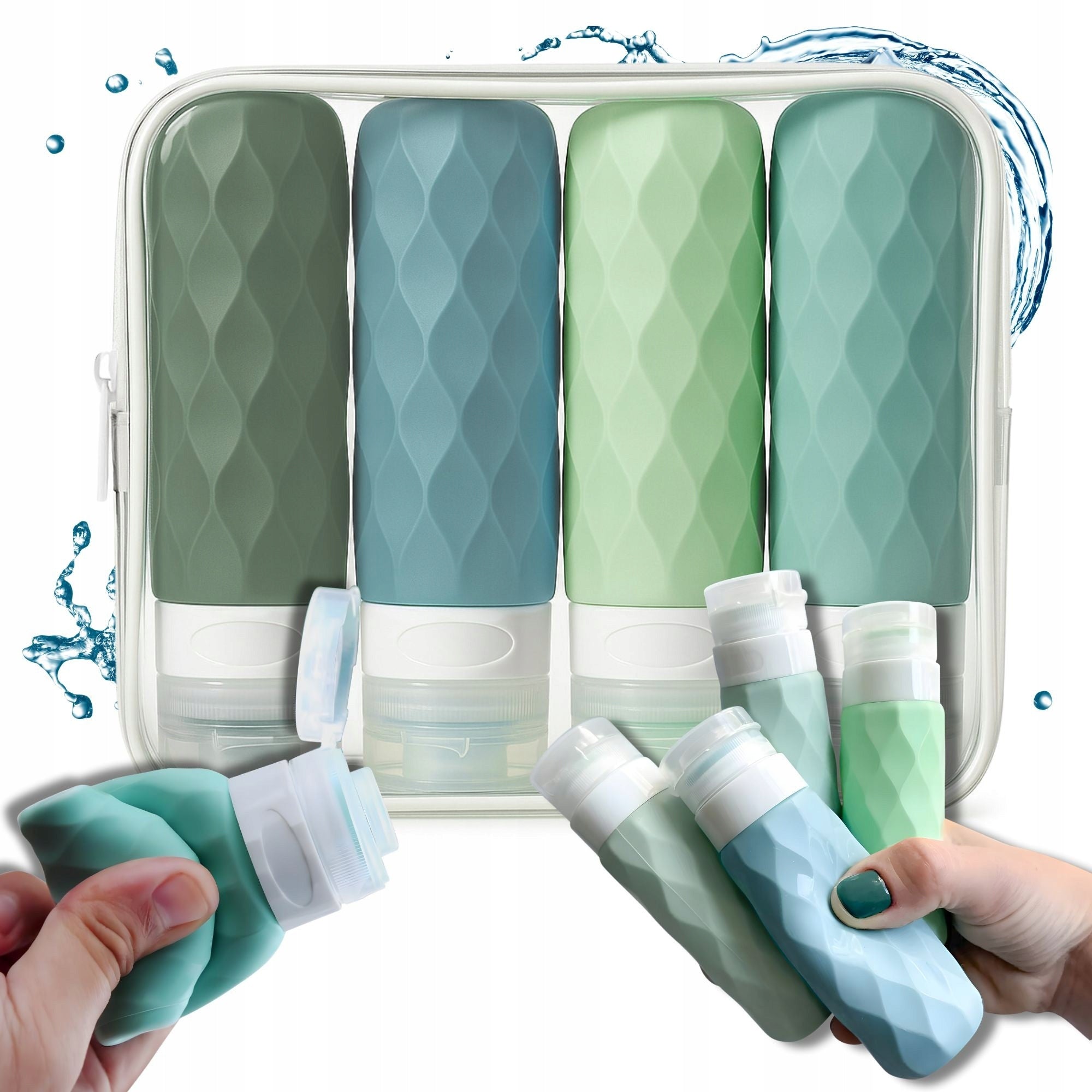 Travel silicone bottles for cosmetics for airplane luggage Peterson 90ml