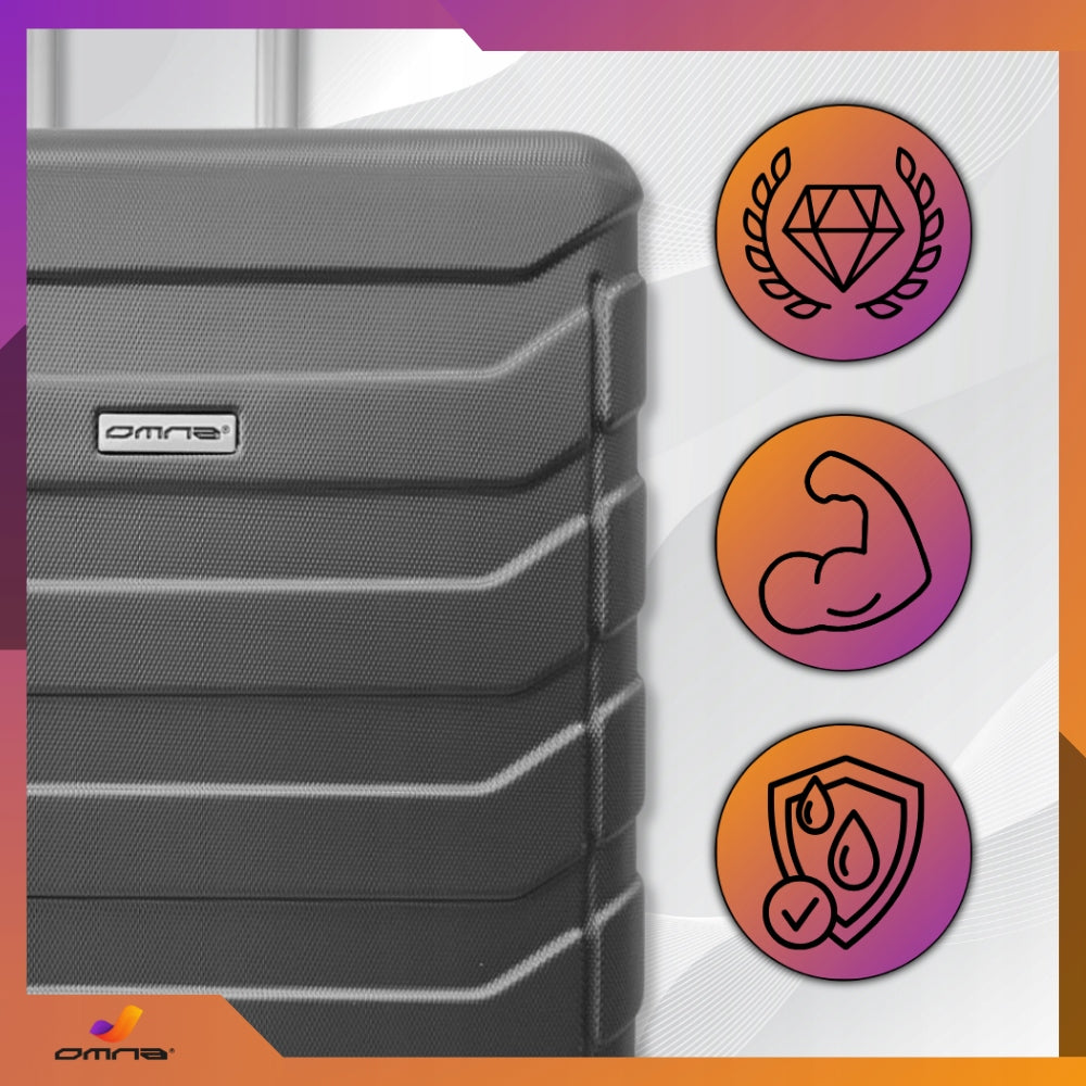 Travel suitcase large on wheels XXL ABS suitcases bag trunk wheels 94L Model ARIZONA 94L SZARY