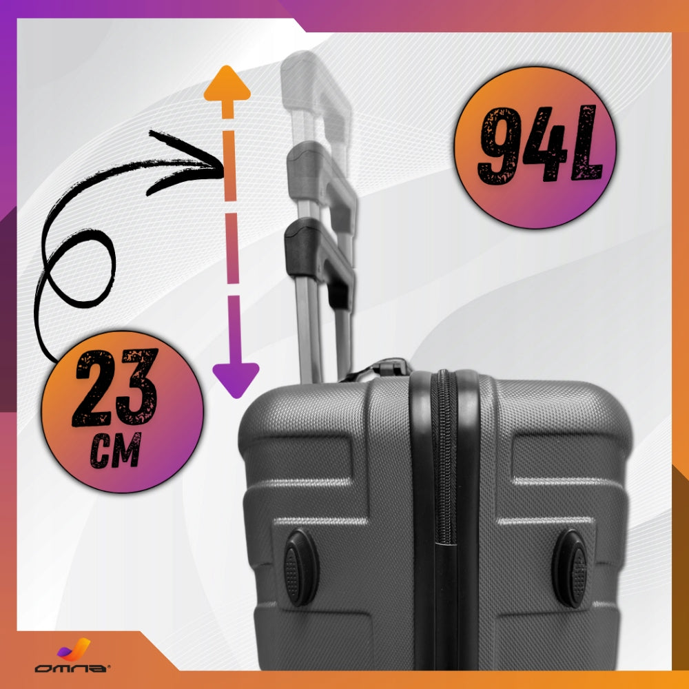 Travel suitcase large on wheels XXL ABS suitcases bag trunk wheels 94L Width (longer edge) 49 cm