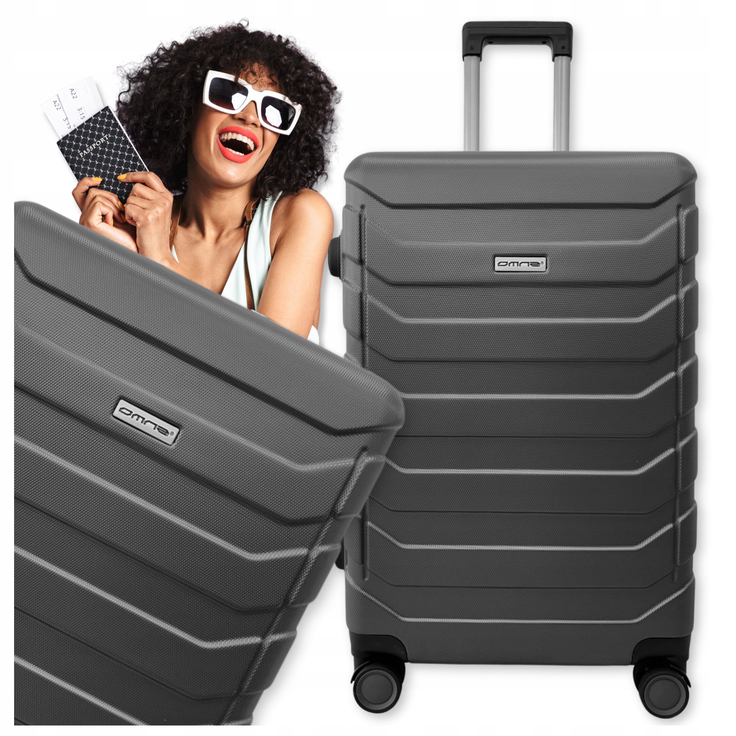 Travel suitcase large on wheels XXL ABS suitcases bag trunk wheels 94L