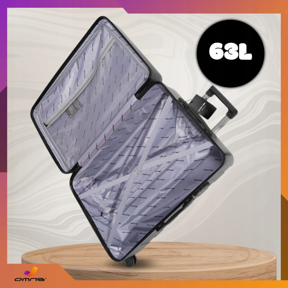 Travel suitcase on wheels medium XL polycarbonate case for children 63L Height 67 cm