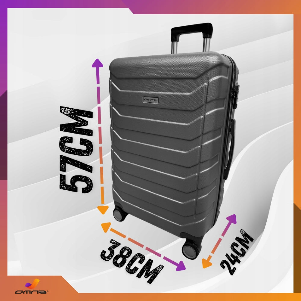 Travel suitcase small on wheels cabin ABS suitcases bag wheels 40L grey Brand Omna