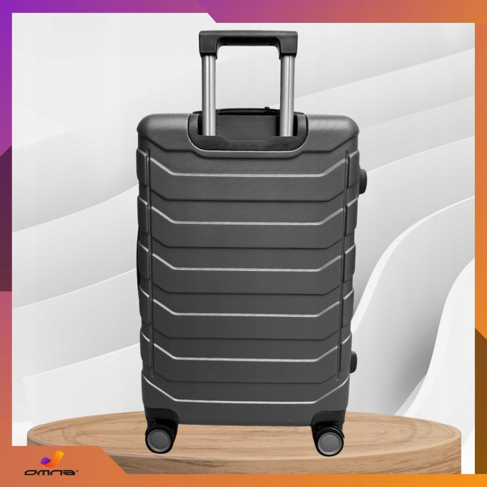 Travel suitcase small on wheels cabin ABS suitcases bag wheels 40L grey Height 57 cm