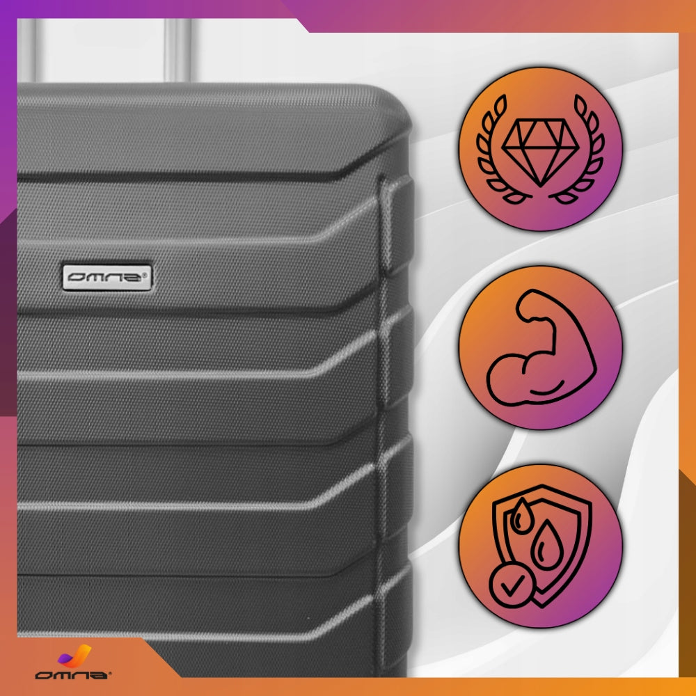 Travel suitcase small on wheels cabin ABS suitcases bag wheels 40L grey Model ARIZONA 40L SZARY