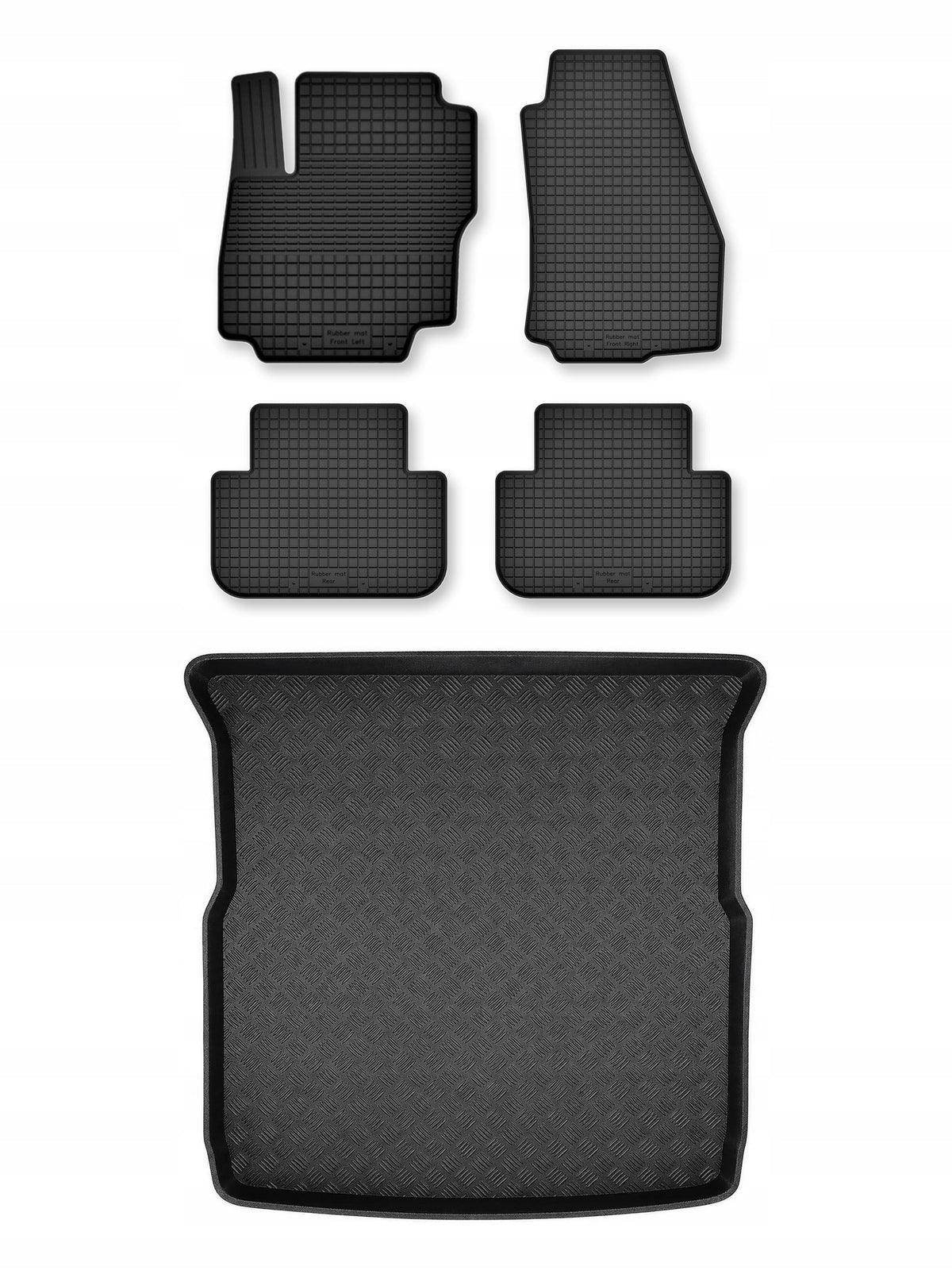 Tray mats + trunk mat for: Ford S-MAX MK1 2006-2012 5 el.