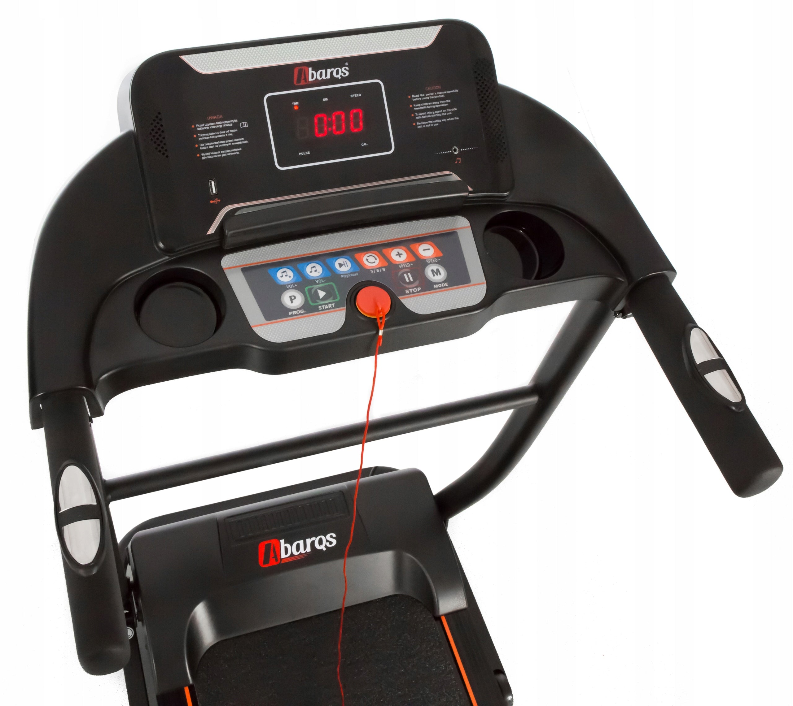 Treadmill 12km/H electric with water bottle holder tablet belt 40cm 110kg AbarQs Brand AbarQs