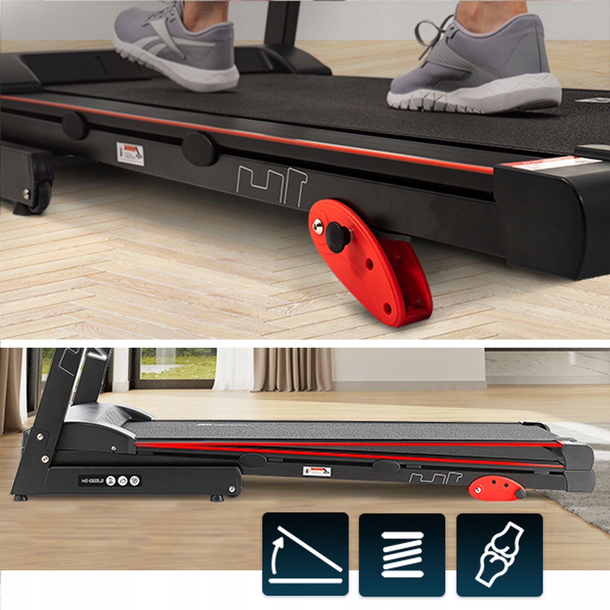 Treadmill Folding Electric Home Slope Angle Adjustment 2KM to 150kg Model HS-1000LB Wind