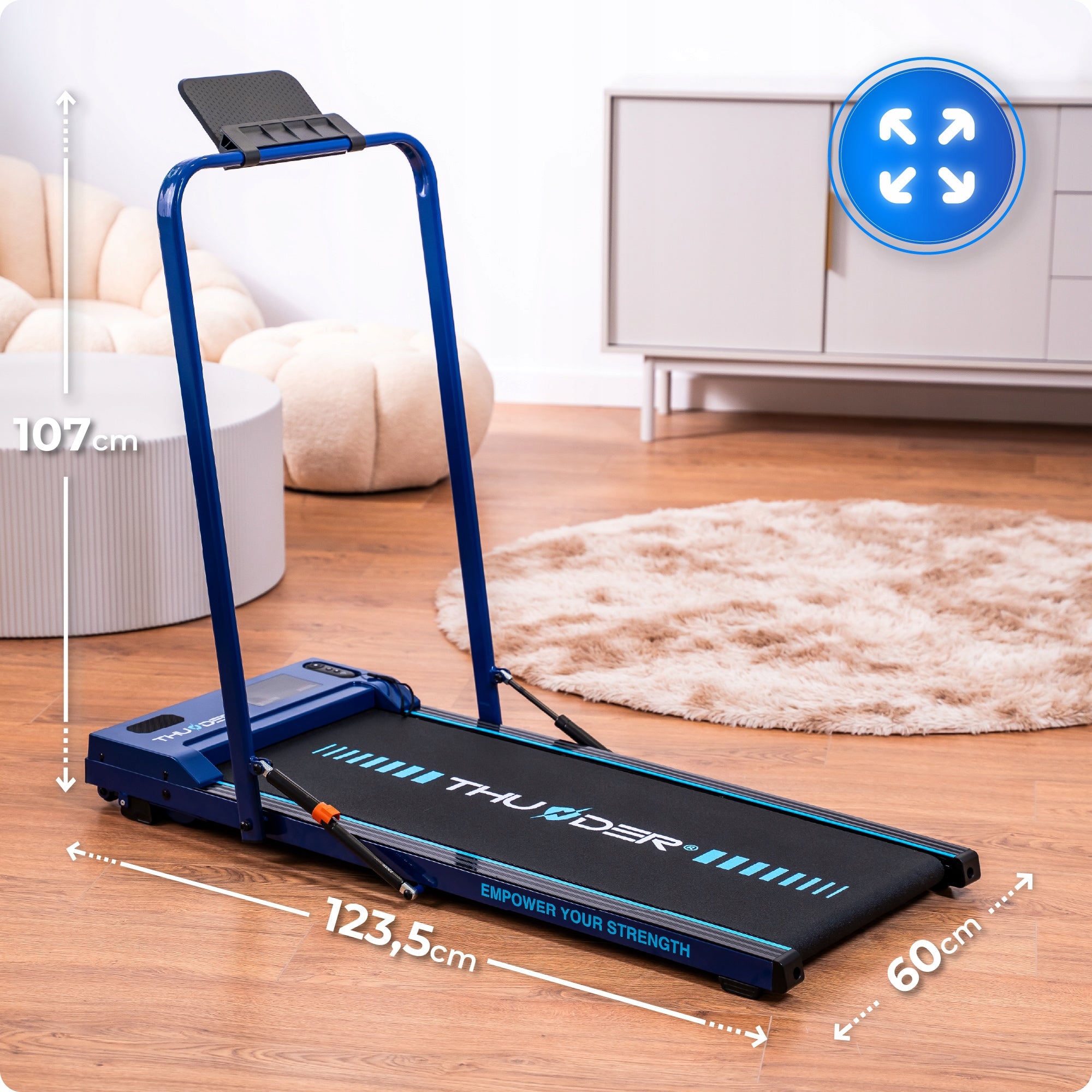 Treadmill folding small electric 2in1 for home under desk 1-8km application Packaging status original
