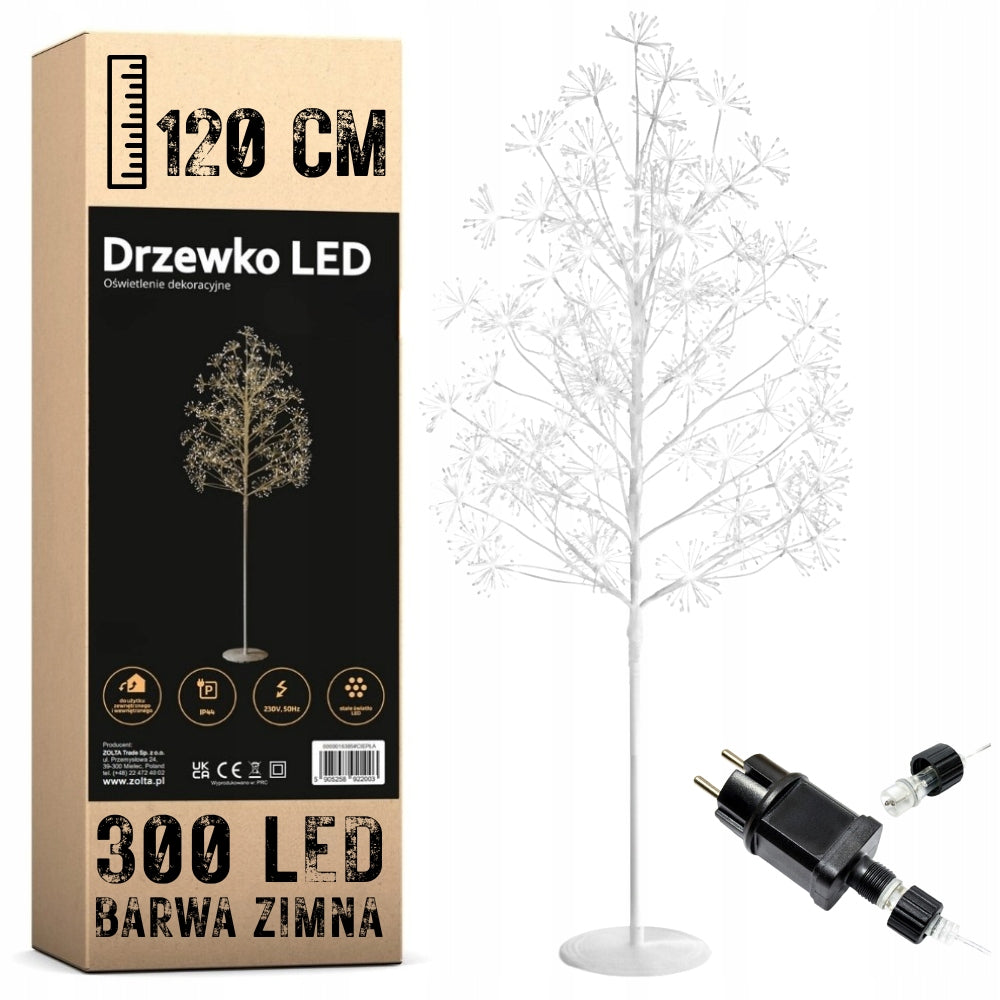 Tree 120 cm 300 LED Christmas tree eco decoration IP44 LEDs cold color