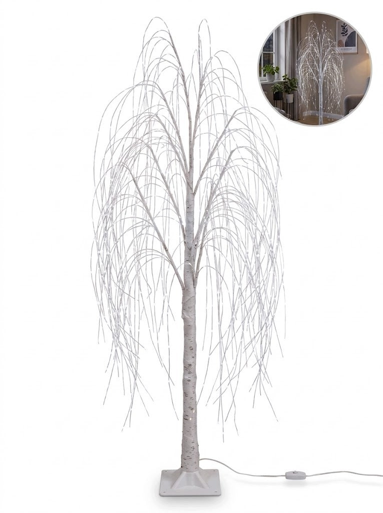 Tree Glowing LED Birch 120cm Cold White 8 Modes Christmas Ornament
