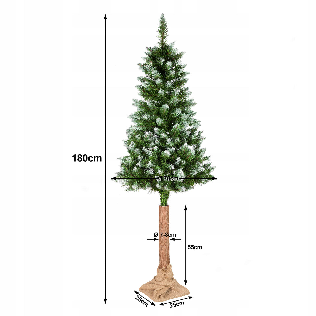 Tree On Trim Artificial 180 Cm Pine Snowy Stand Jute Ornament Christmas tree type artificial