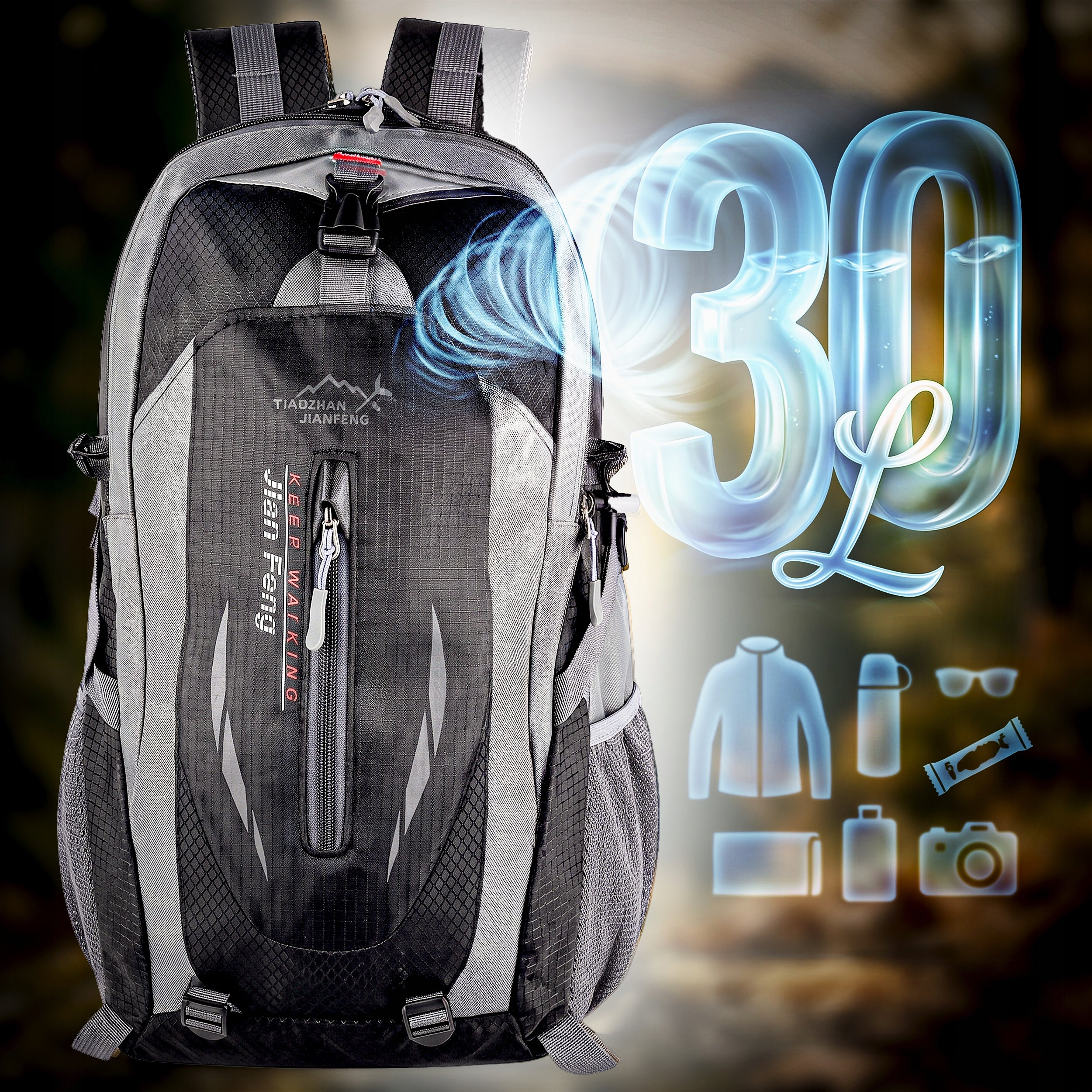 Trekking Backpack Strong Neoprene Hiking Sports Travel 30L Gotel Color blue