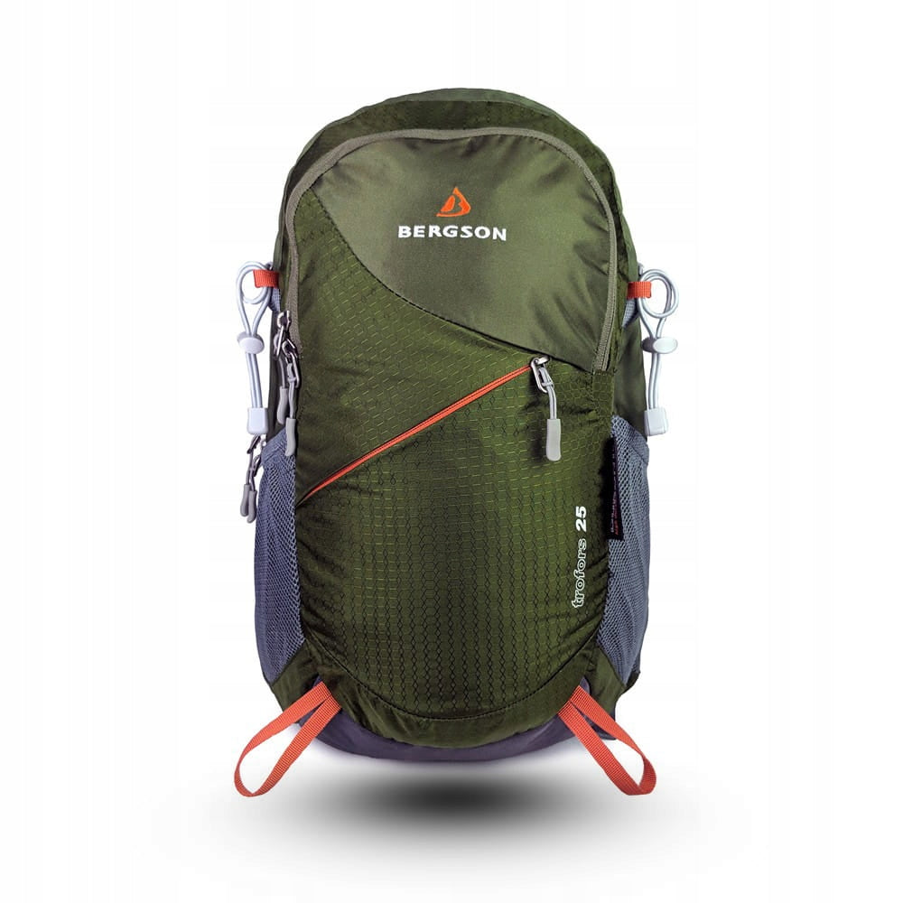 Trekking backpack BERGSON TROFORS 25L GREEN hiking H2O cover