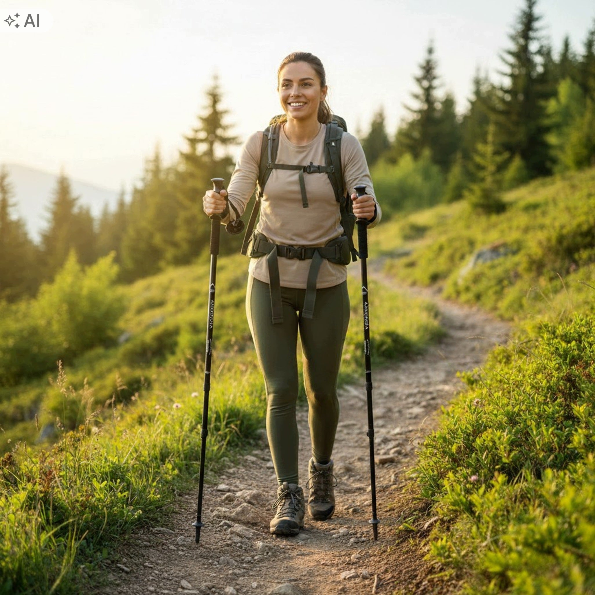 Trekking pole TGJ Nordic walking adjustable 64-135 cm black set of 2pcs Manufacturer code LX-GK4