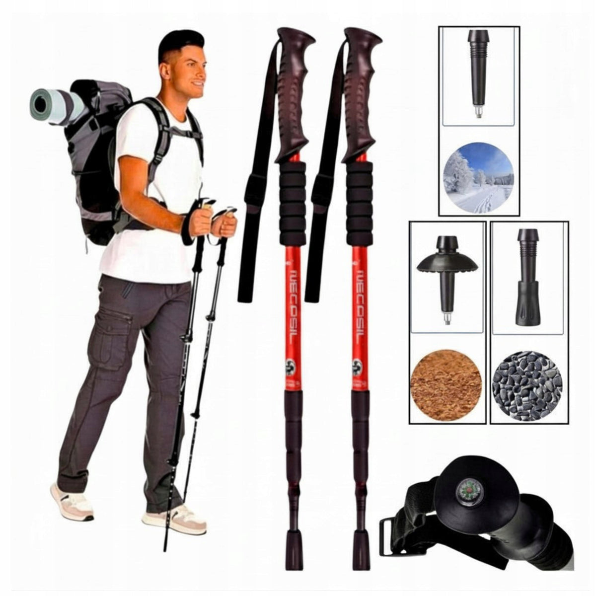 Trekking poles Nordic walking poles for walking telescopic folding