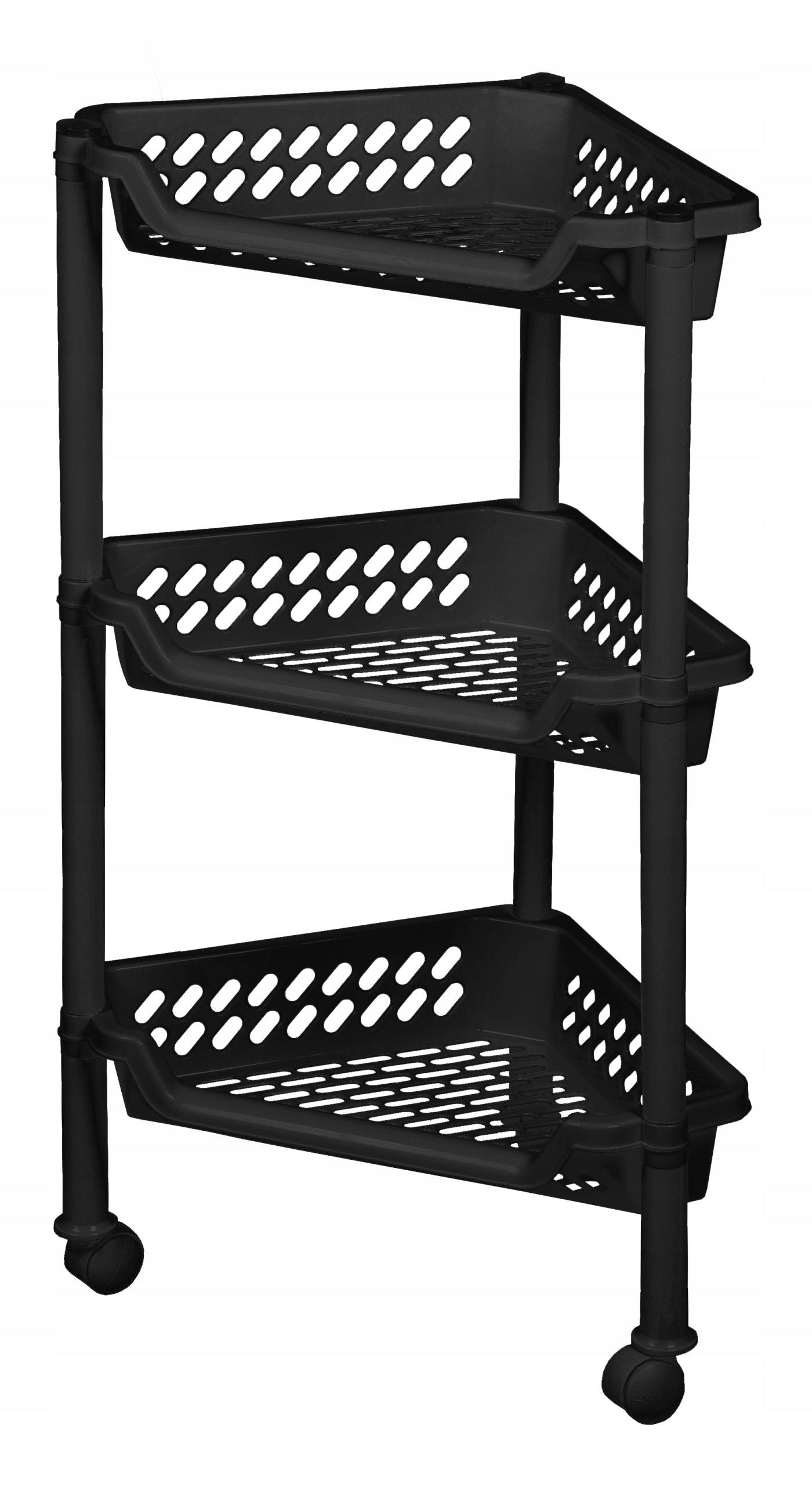 Triangular rack 3x black shelf for boxing stables for equestrian accessories
