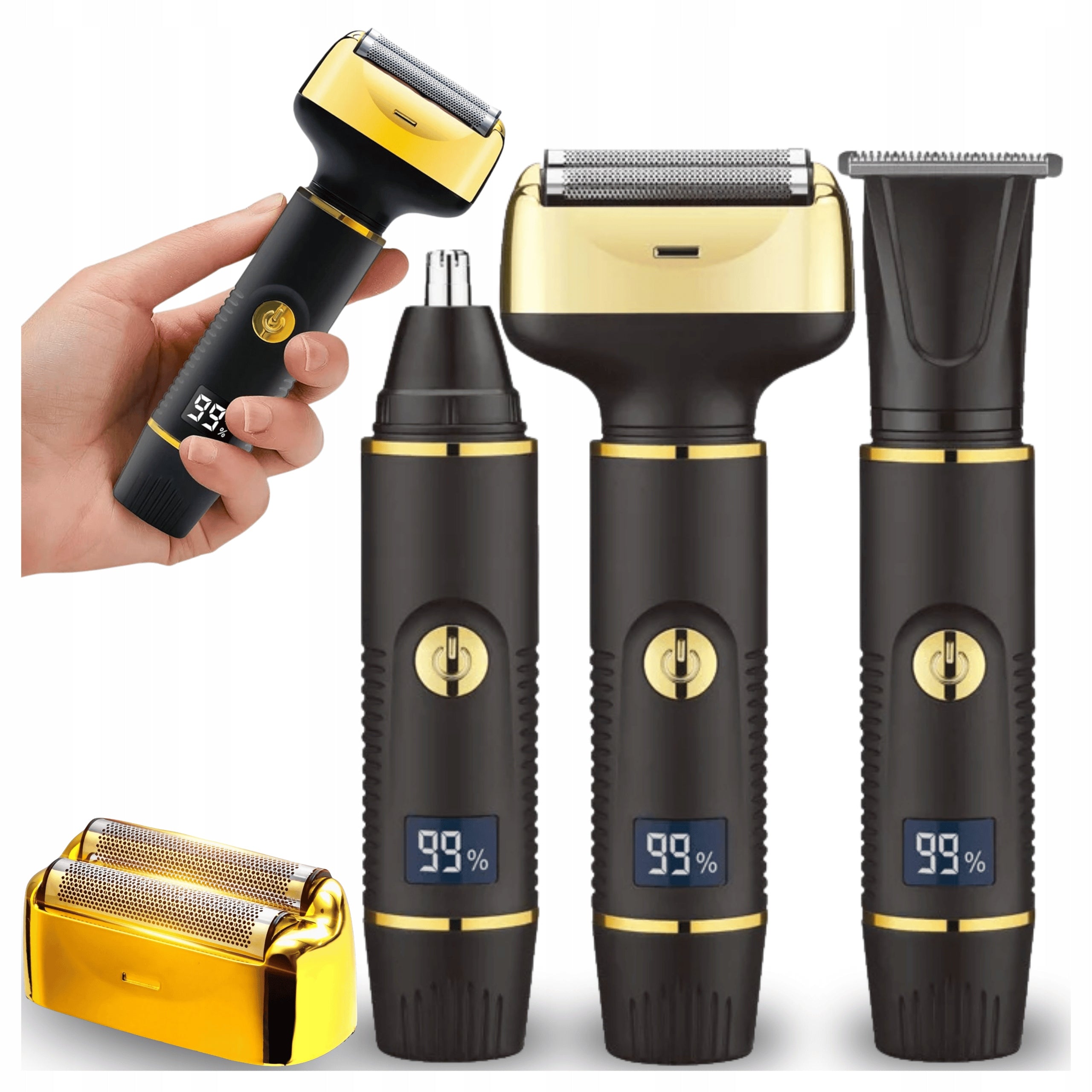 Trimmer Electric Shaver Men's 3in1 For Body Hair Nose Beard LCD USB