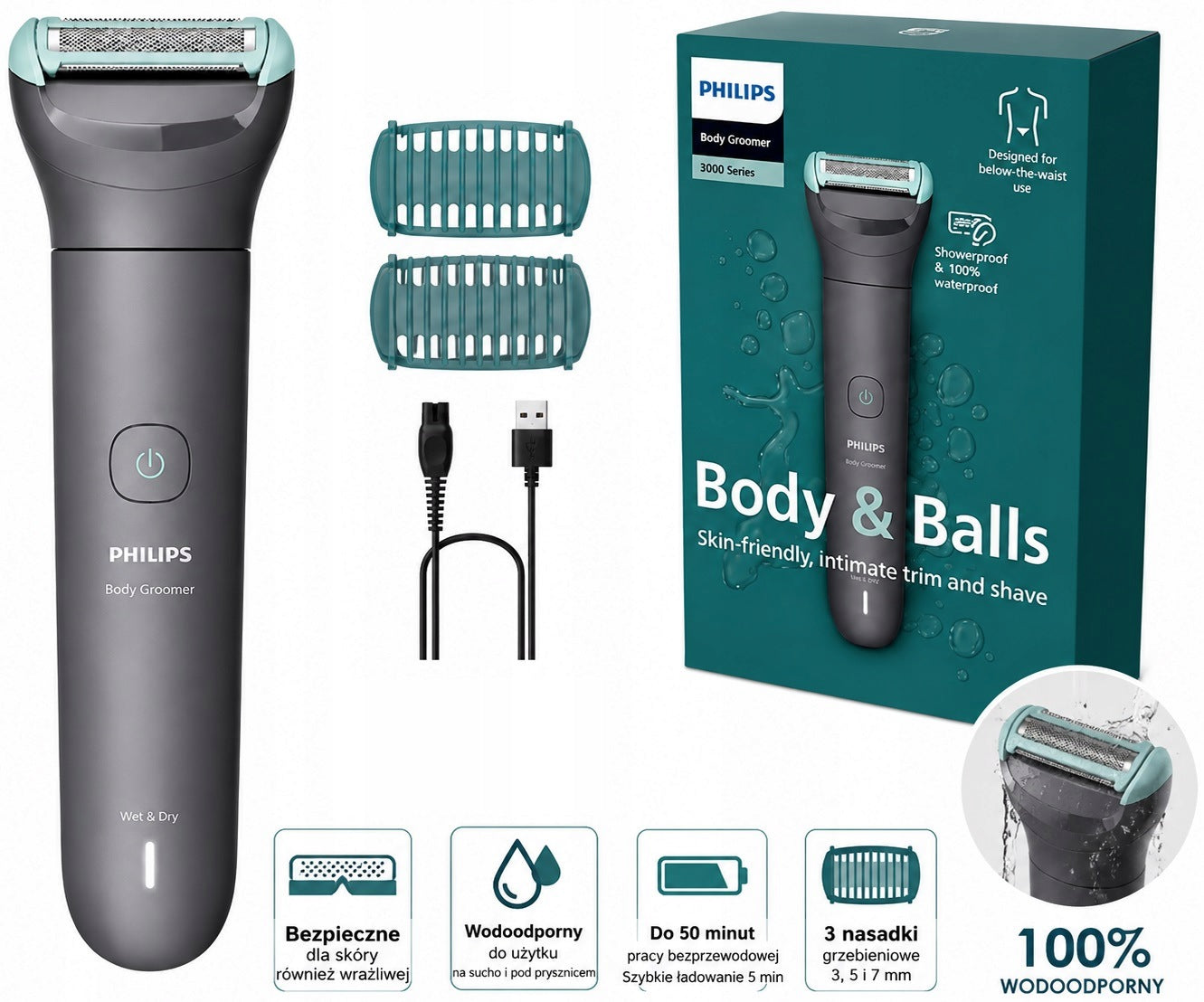 Trimmer Men's Body Shaver Bodygroom Series 3000 Philips